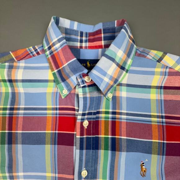 Ralph Lauren Plaid Oxford Shirt Men Small - Picture 3 of 7